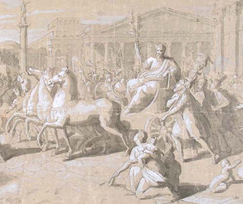 Francesco Podesti, the triumph of a Roman emperor, detail
